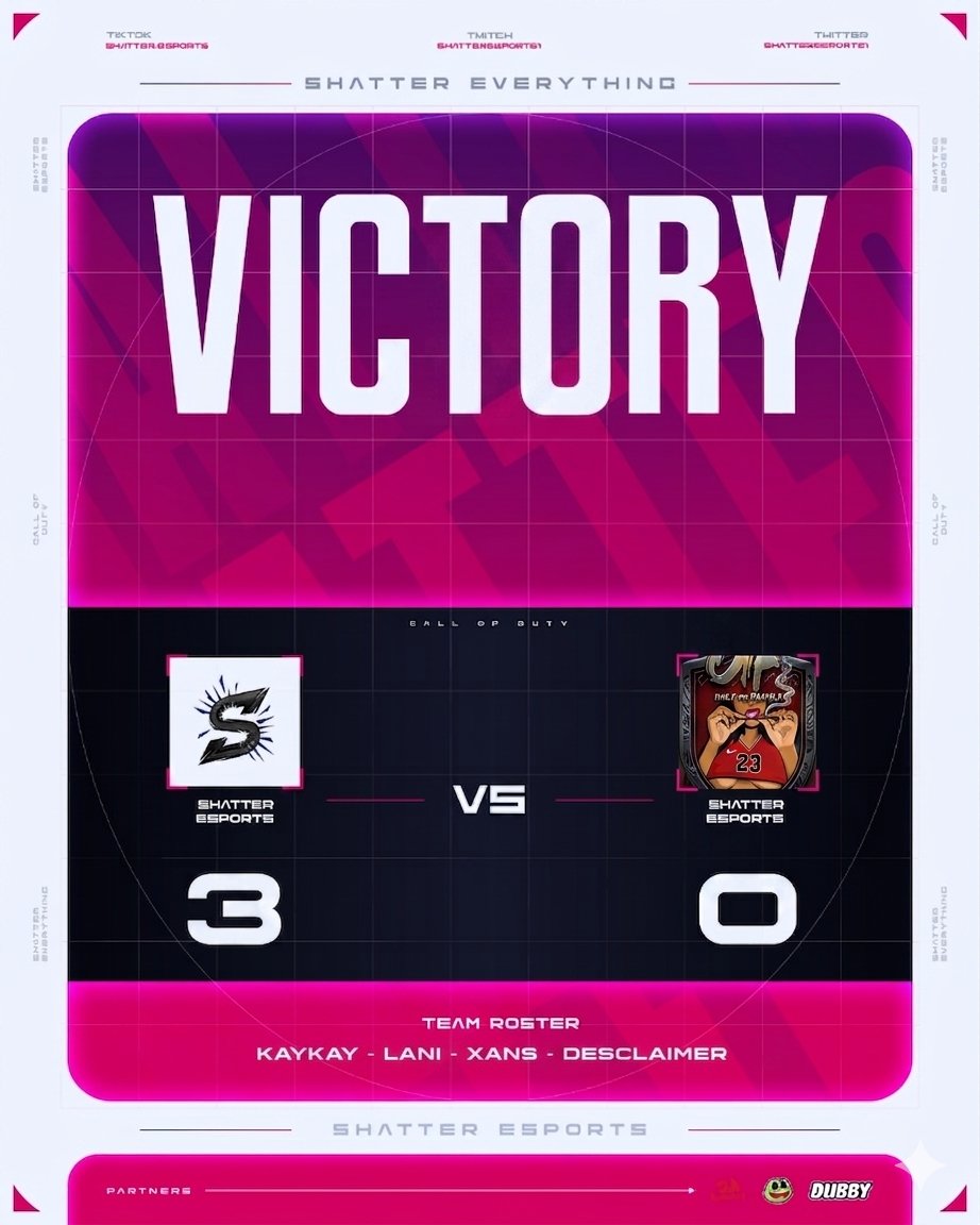 ShatterEsports1's tweet photo. Late post, but the ladies do it again! 🔥

Shatter Esports Blvcktrace stays undefeated in the @TornLeague with a dominant 3-0 victory over OnlyTheFamily! Proud of this squad and excited to keep watching them grow 💜 #ShatterEsports
@KayKay_324 
@LaniAfk 
@Desclaimer_ 
@G59Xans https://t.co/r03ZvWQPyy