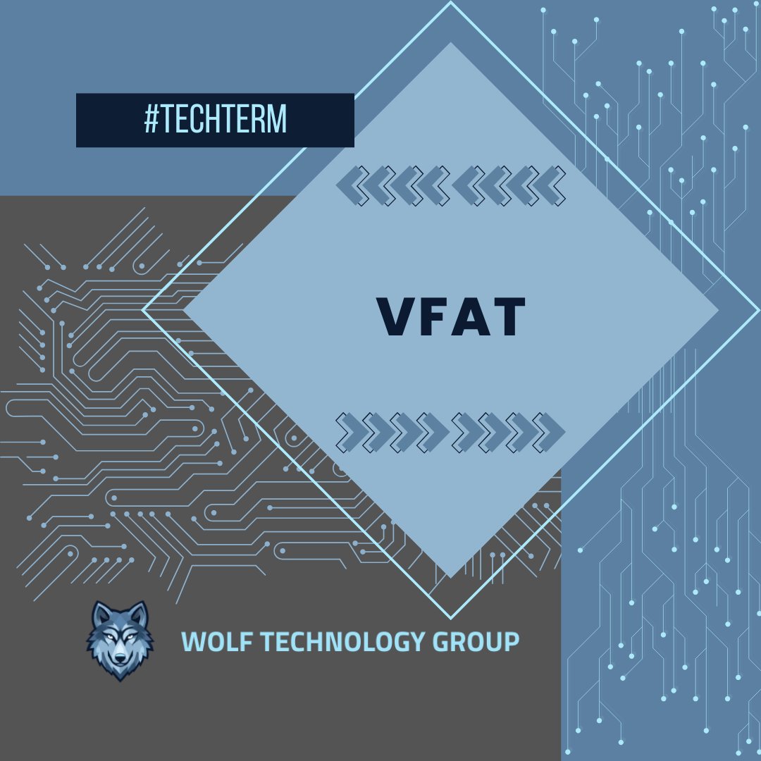 WolfTech's tweet photo. #TechTerm "Virtual File Allocation Table." VFAT is an extension to the FAT16 and FAT32 file systems that adds support for long file names. VFAT extends the FAT file systems but does not break backward compatibility. https://t.co/i7uqaM1Z79