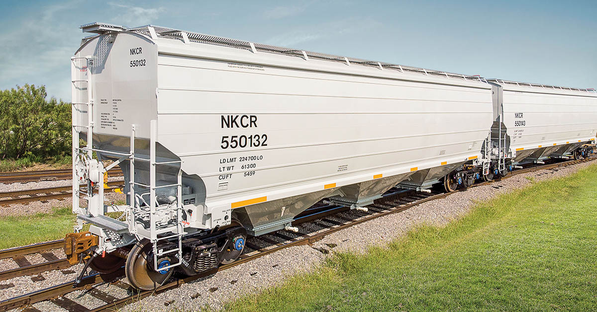 Trinity_Rail's tweet photo. TrinityRail® offers side seam covered hoppers for agricultural and similar products with capacities up to 5,809 cubic feet.  These cars offer an optimized car length, lightweight, and capacity for greater efficiencies in unit-train movements. https://t.co/Dzebkn4dxr
#TrinityRail https://t.co/ZRMXOAvu0i