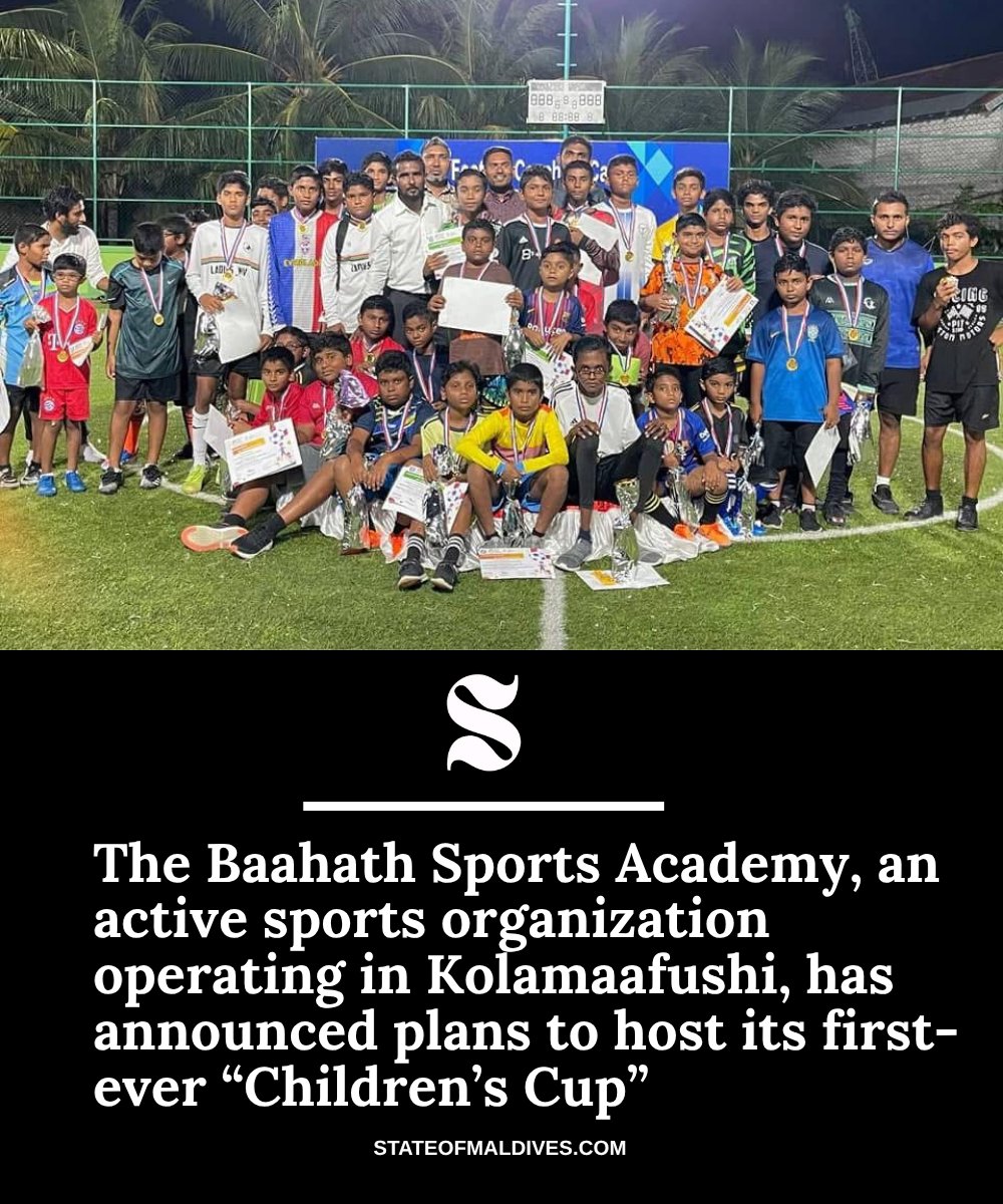 stateofmaldives's tweet photo. Baahath Sports Academy to Host Inaugural Children’s Cup During Eid Al-Adha
https://t.co/NjK8sjwALd https://t.co/thncanYzKO