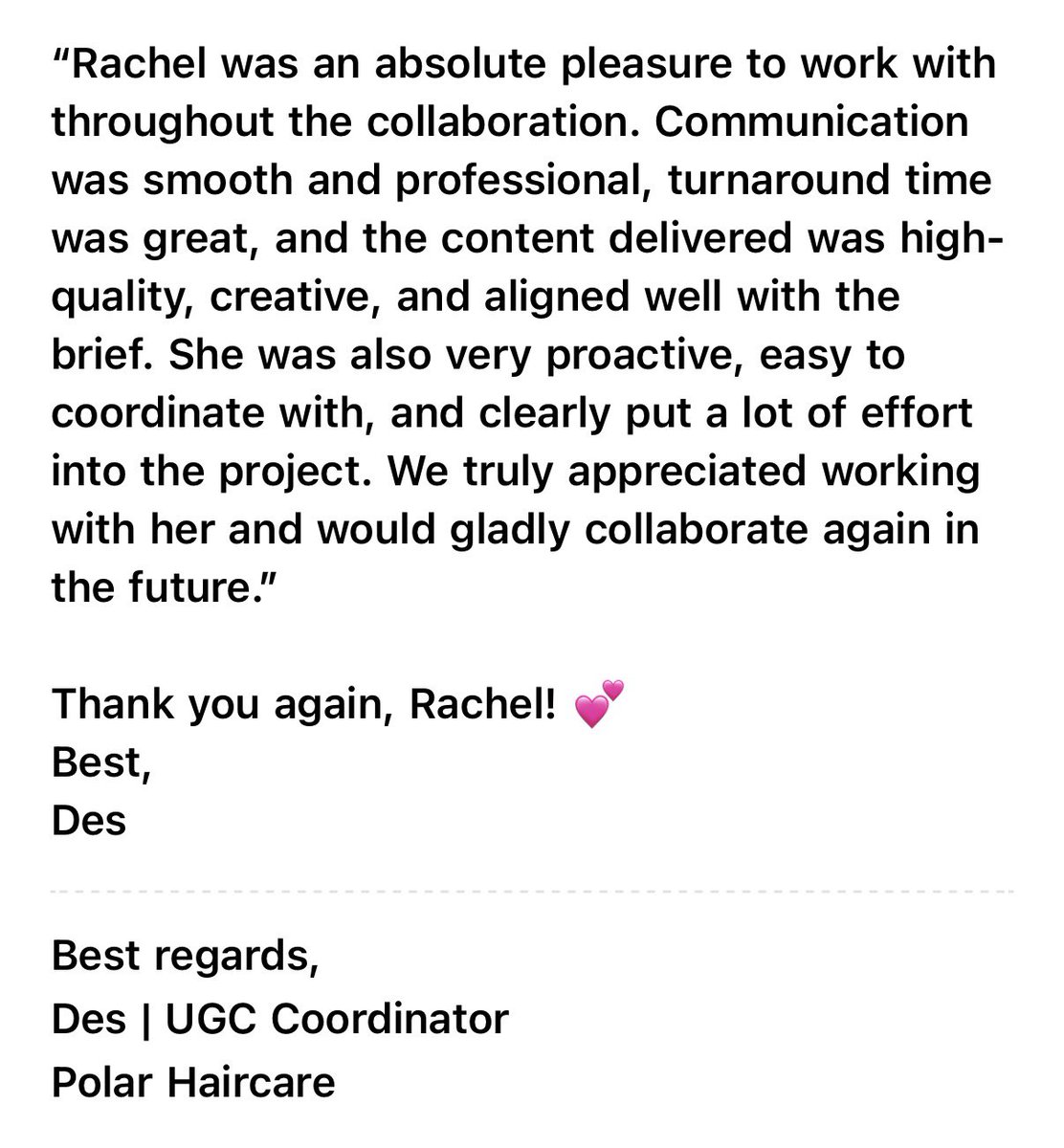 RealwithRachUGC's tweet photo. Wow 🥹 I love what I do! Reviews like this make me so happy and make the 136 retakes and hours of editing soo worth it! 🥰 #ugccreator #ugc #ugcreview https://t.co/32ucv5pS3L