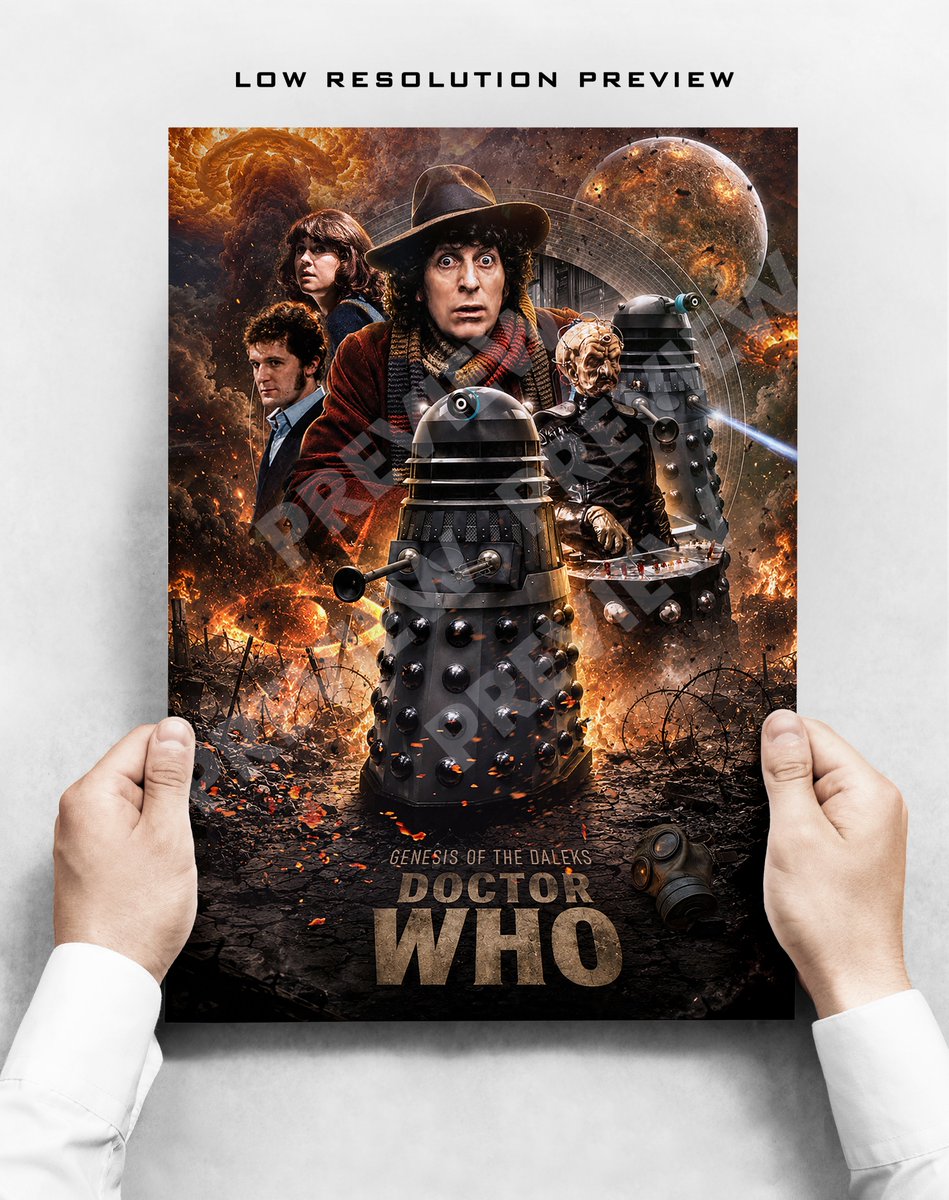 TheZeroRoomLtd's tweet photo. Doctor Who – Genesis of the Daleks Poster | Tom Baker Classic Sci-Fi Wall Art | Dalek Collector Print
https://t.co/mqqnlelQ2u
Step back into one of the greatest Doctor Who adventures of all time with this stunning Daleks inspired poster featuring the legendary 4th Doctor https://t.co/e5WICkIIEH