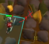 RatConcerned's tweet photo. @KingCondor69 @SaltOnToast Current tile might be inside orb, but your true tile isn't, which is why I pointed out where your character is facing. https://t.co/SSvDvXoHag