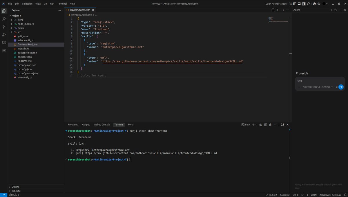 RevanthJanumula's tweet photo. Built something I've been wanting for a while.

@KenjiProtocol - CLI for reproducible AI environments.

Still early, but would love feedback.

https://t.co/6ZitNCKD1s https://t.co/DrvMDuZn2G