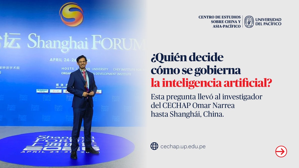Cechap_Up's tweet photo. 🌐Omar Narrea (@utopiamaking) participó en el Shanghai Forum 2026, en la Fudan University (@FudanUniv). El foro reunió a expertos para debatir gobernanza global e inteligencia artificial.

🔗 Conoce más sobre la participación, aquí: https://t.co/EZKH00HvoI

#CECHAPInternacional https://t.co/l9Qc2xmZZ5