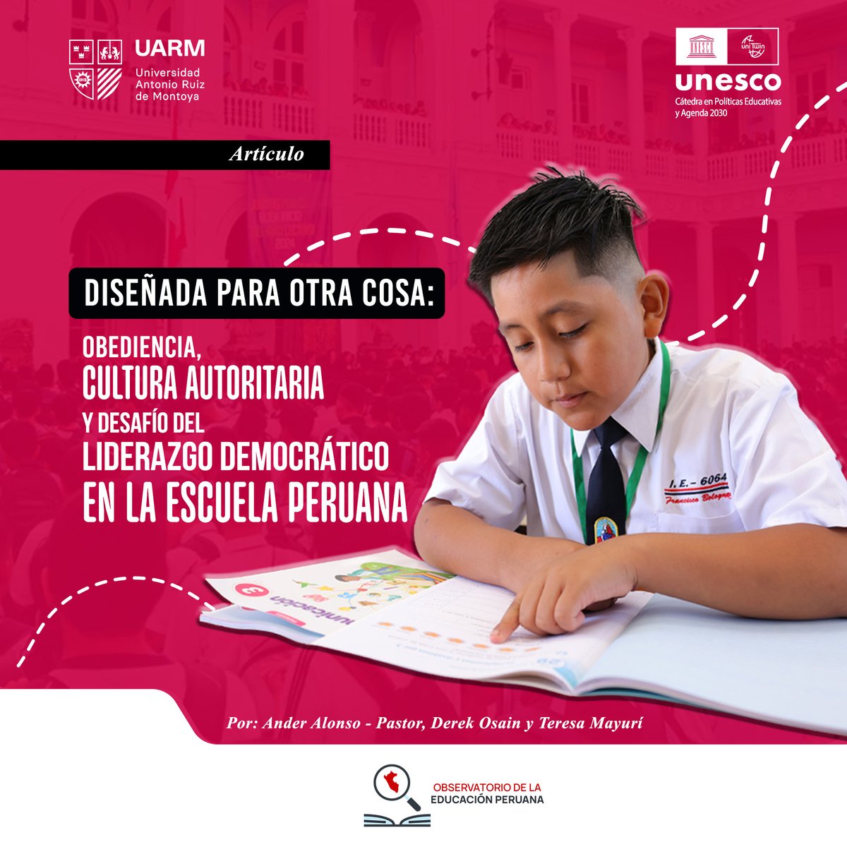 obeperu's tweet photo. 📚 “La escuela no solo debe enseñar democracia, sino practicarla”

En el Perú, aún predomina una lógica de obediencia en lugar de participación: se aprende a seguir instrucciones más que a deliberar o cuestionar.

📌Explora el artículo completo: https://t.co/Qmvqka41io https://t.co/dtaV3XVvme