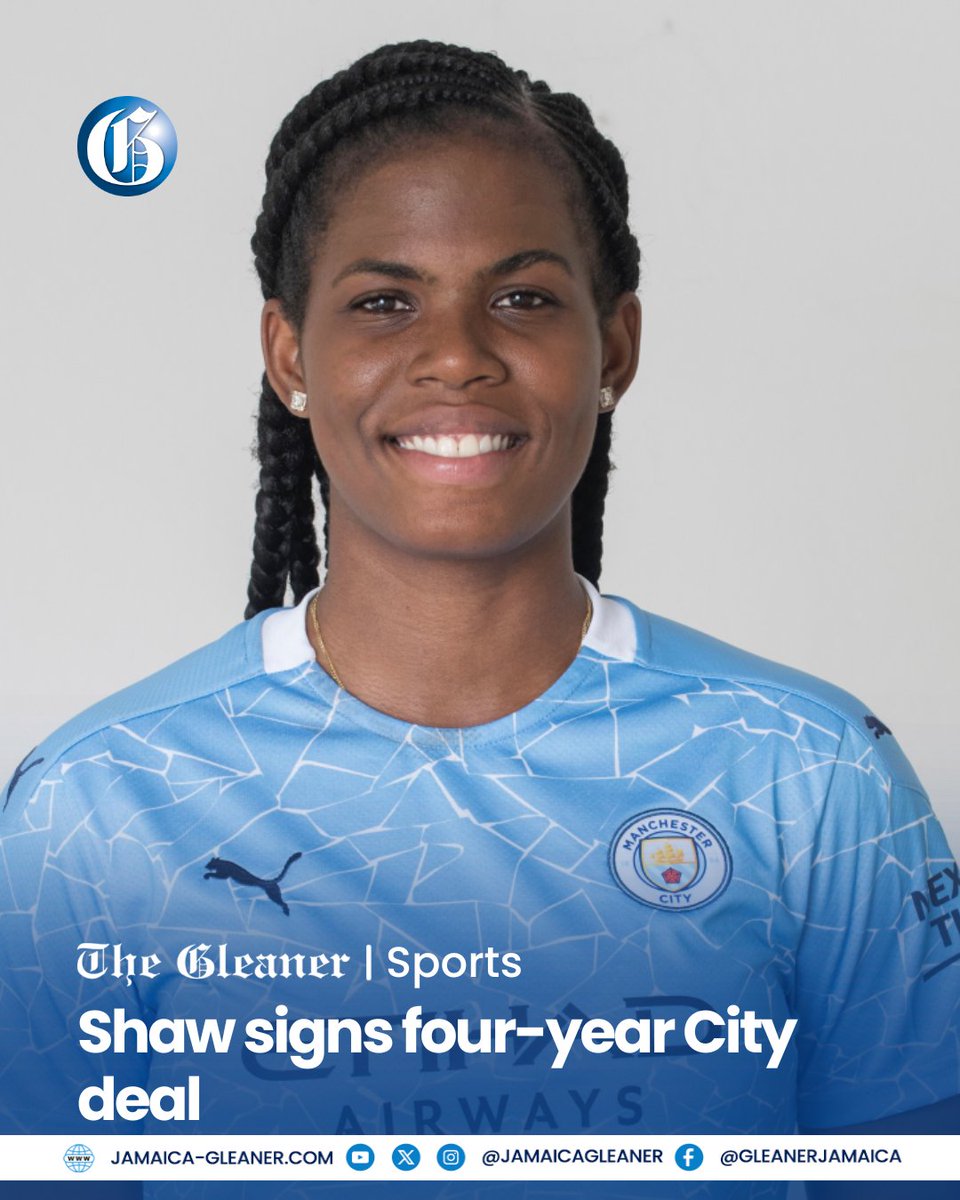 JamaicaGleaner's tweet photo. Three-time Women’s Super League Golden Boot winner Khadija ‘Bunny’ Shaw has signed a new four-year contract at Manchester City.

Read more: https://t.co/JMb88HSDZJ https://t.co/IK5tISgbAl