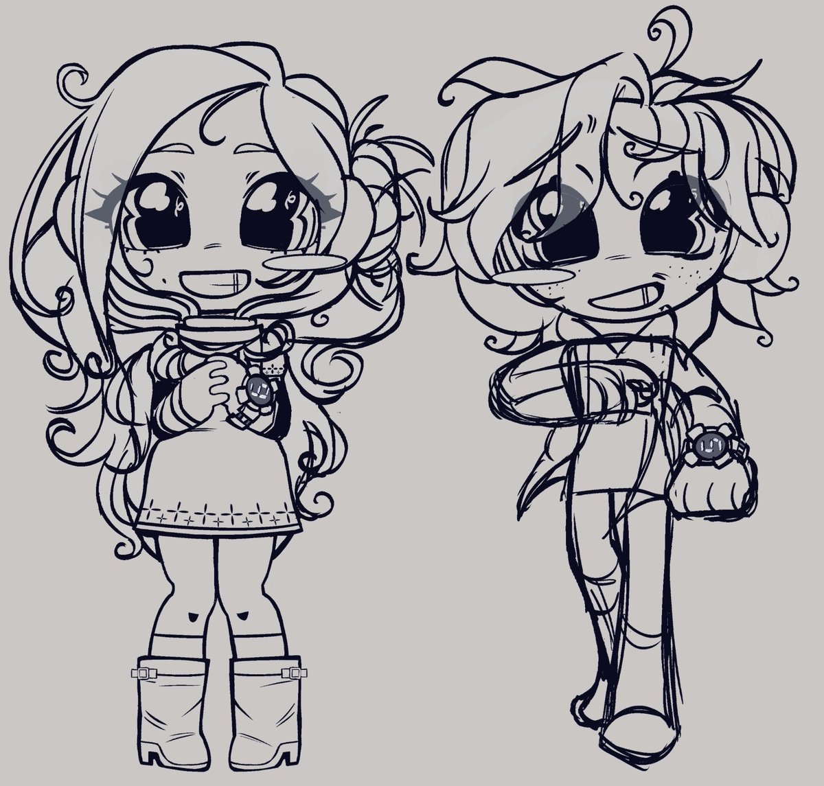 mockinglyre's tweet photo. reply to this if you want fr33 4rt!!!! I’ll be doing chibis similar in style to the first image but with the cleanup of the second image! If i have the energy, I’ll even color it! https://t.co/JW5mAHqNu7