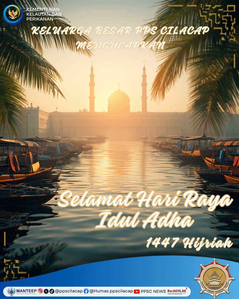 ppscilacap's tweet photo. Keluarga Besar PPS Cilacap Mengucapkan Selamat Memperingati Hari Raya Idul Adha 1447 H.
#DJPTDisiplin #DJPTBerdedikasi #DJPTBerprestasi #ppscmanteep https://t.co/m59qoJRCVW