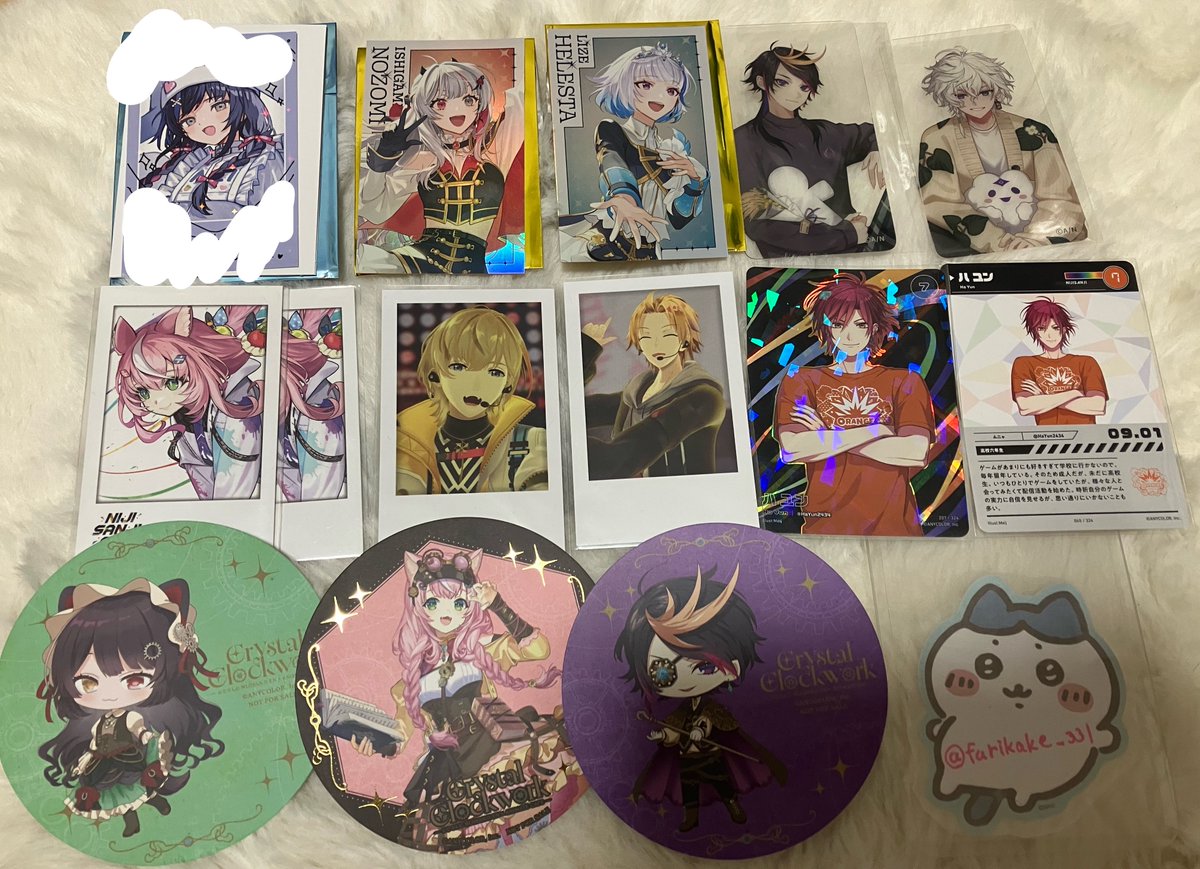 furikake_331's tweet photo. 【交換】 🌈🕒 チェキ にじフェス トレカ 歌謡祭 Concerto アニメイト コラボカフェ コレカ ブロマイド 特典 コースター アニカフェ ANUA

譲 📌 🔪🍅 🍹 🫐（レア） 🍝🍷 👑 🎮🦭 ❤‍🩹 🥷🔫 👟☯  （1枚目）

求 同異種📌各1  （2枚目） 
     （特にキラキラカード）

郵送交換･Yahooフリマ🙆‍♀ https://t.co/N4a8k6gmkg