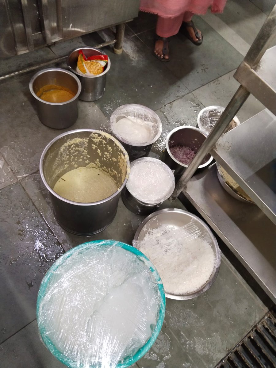 CMC_Offcl's tweet photo. Food Safety Inspection Drive | Moosapet 🍽️

📍 Location: Udupi Upahar, Moosapet
📅 Date: 26.05.2026

As part of continuous food safety monitoring across Cyberabad, CMC Food Safety teams conducted an inspection at the above establishment.

⚠️ Violations Identified:
• Slippery kitchen flooring observed
• Kitchen drain found clogged with food waste
• Cooked veg biryani, cooked rice, batters, paneer, manchurian, and dough improperly stored in freezer
• Storage containers found untidy
• Wash area maintained in unhygienic condition
• Frozen food not thawed hygienically
• Cockroach infestation and flies observed in kitchen area
• Food handlers found without hairnets and masks
• Medical records and water analysis reports not produced during inspection
• Establishment found operating with expired food license

🛠️ Action Taken:
• Premises closed due to operation with expired license
• Stale veg biryani and manchurian discarded immediately
• Hygiene Score: 40 / 116

📋 Hygiene Score Criteria:
✅ Above 90% – Good
⚠️ 50% to 90% – Improvement Notice
❌ Below 50% – Show Cause Notice

CMC will continue regular food safety inspections across restaurants, kitchens, eateries, and food establishments to strengthen hygiene standards and public health safety across Cyberabad. 

Citizens can report food safety concerns through the MyCURE App or by tagging @CMC_Offcl on X/Twitter for prompt field inspection and necessary action.
Safe Food. Clean Kitchens. Healthier Cyberabad. 

#FoodSafety #Cyberabad #PublicHealth #CMC #CitizenFirst

@jayesh_ranjan @CEO_Telangana @TelanganaCS @TelanganaCMO @IPRTelangana @MC_Cyberabad @DigitalMediaTG @HiHyderabad @ZC_SLP @ZC_Kukatpally1 @zcquthbullapur