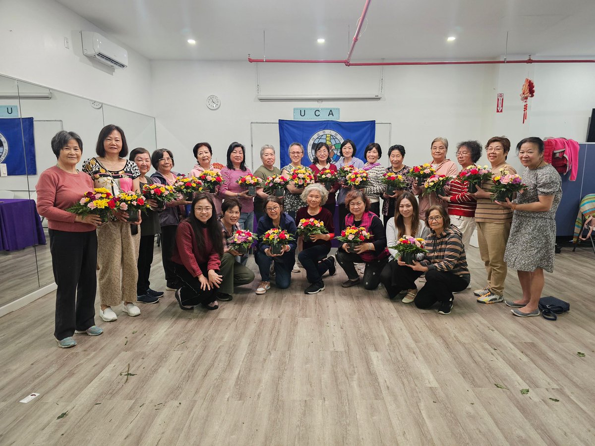 Uca_inc's tweet photo. The flower arrangement workshop brought out the creativity and joy of our seniors! 🌸 

They created beautiful floral designs under the guidance of Sue from 8 Avenue Florist! 🩷 https://t.co/DDYUViQeAl