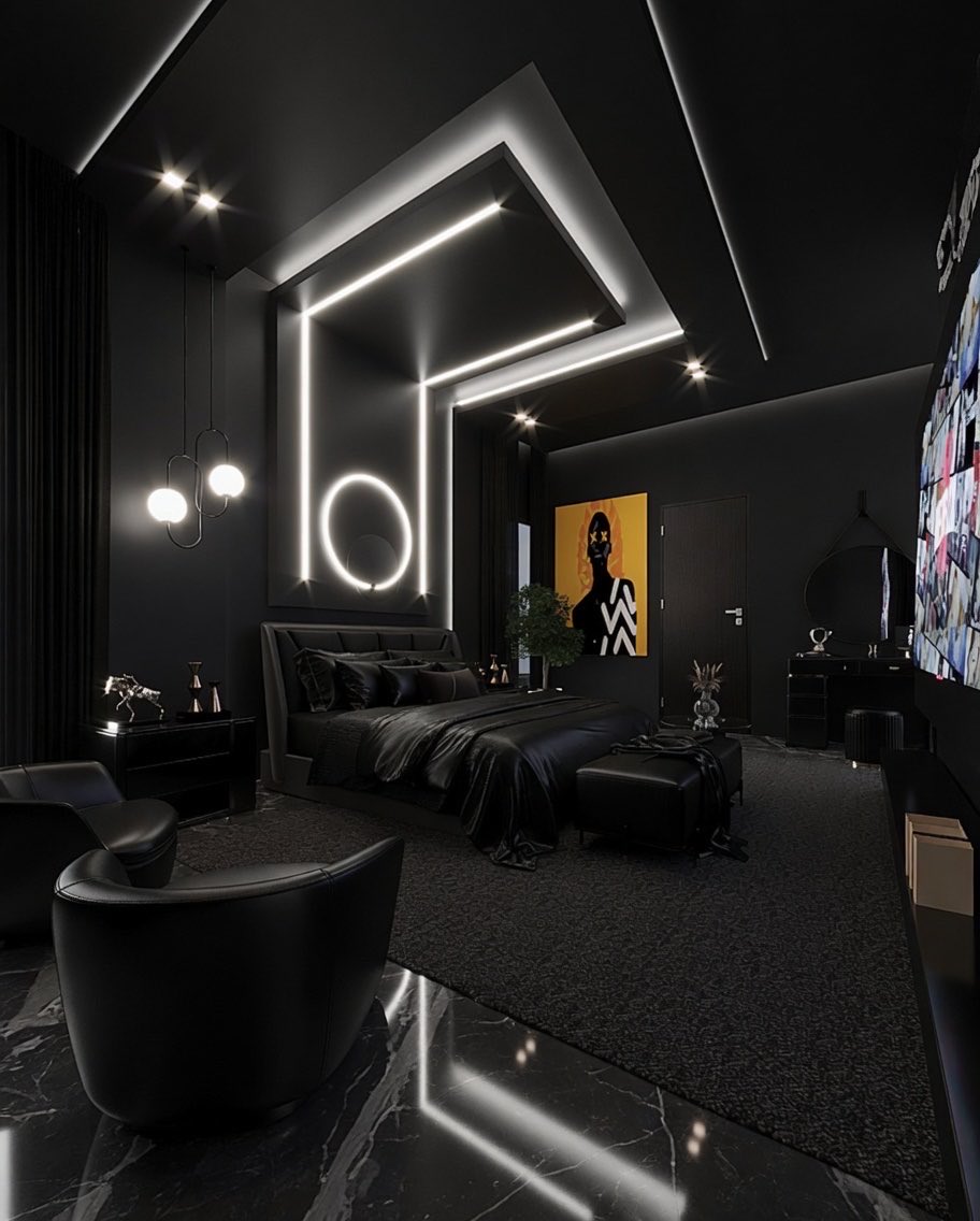 ziecity's tweet photo. Will you like your bedroom all black like this?? https://t.co/rQWuhl7jWY