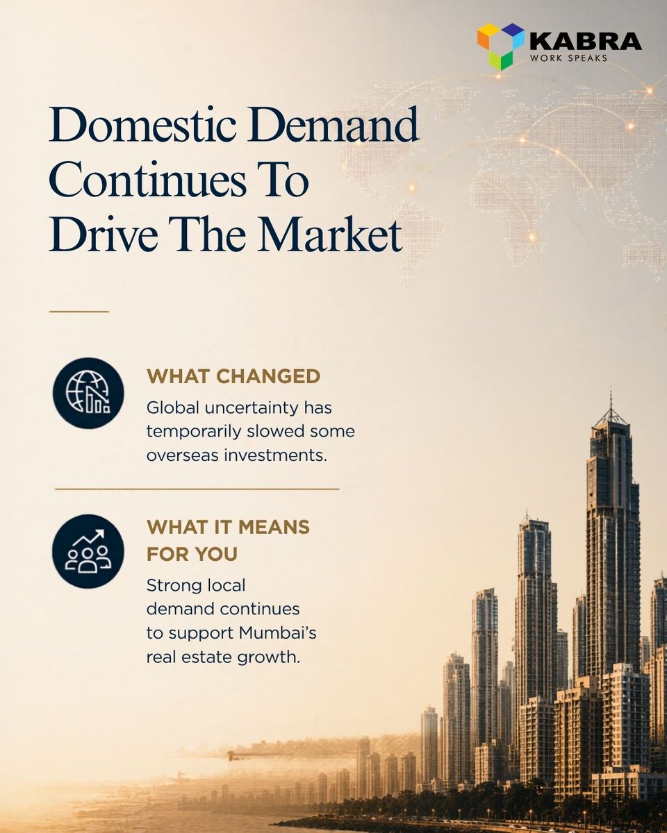 Kabra_Group's tweet photo. #Globaltensions are reshaping #Mumbairealestate.
Strong demand, rising aspirations, &amp; long-term confidence continue to keep the #market moving forward.
From rising #constructioncosts to changing buyer trends, here’s what every #homebuyer &amp; #investor should know right now. #pmmodi https://t.co/UahpboN22q