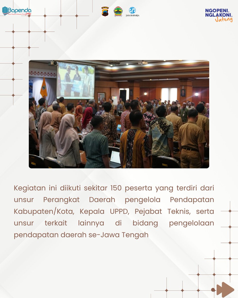 BPPD_JATENG's tweet photo. BAPENDA Provinsi Jawa Tengah menyelenggarakan Sosialisasi dan Bimbingan Teknis Penanganan Tunggakan PKB Berbasis Kewilayahan melalui aplikasi Sengkuyung Mobile. https://t.co/QEq6F7k1Qx