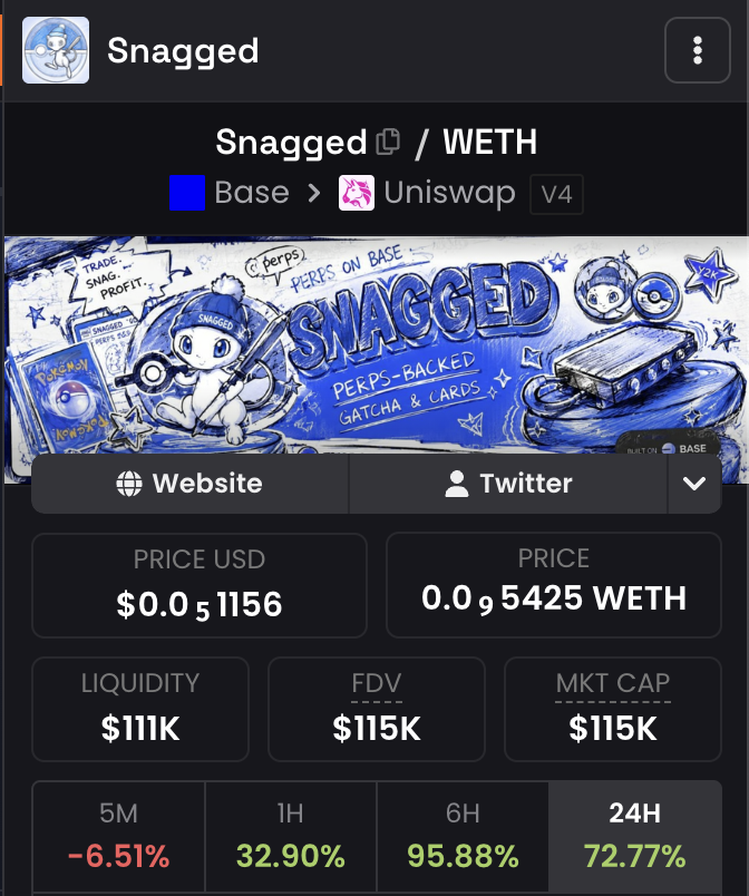 SeiBull's tweet photo. $snagged some pokemon tcg futures on base

basically being able to long or short pokemon cards

got sent it this morning and been up only since with low volume

apparently big plans coming tomorrow

feels insider, aped at 90k

0x7d0E1cBFB63dC22762aE1b163623b95173bF8B07 https://t.co/fSsLjo59tk