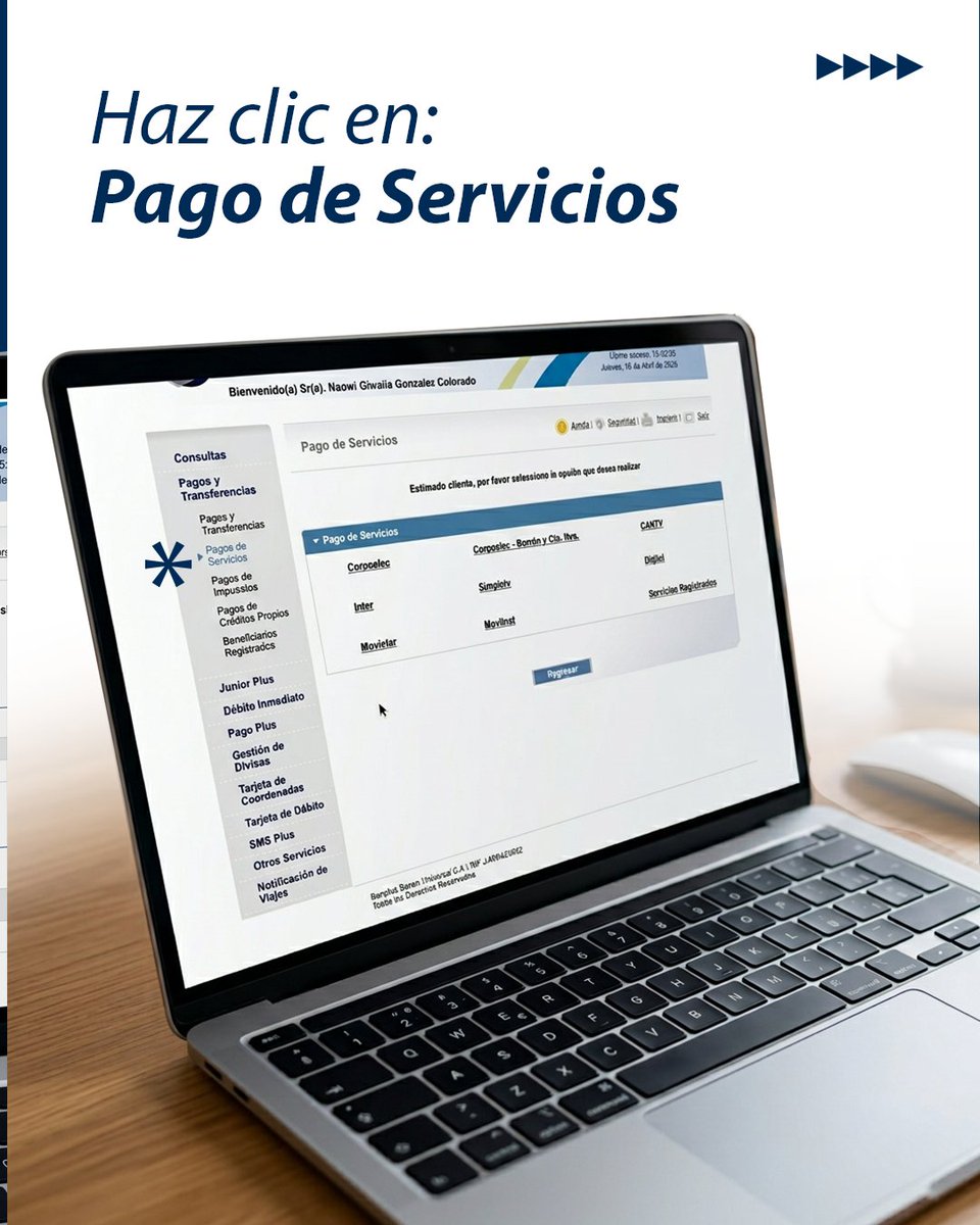 bancaynegocios's tweet photo. ¿Aún complicándote para pagar tus servicios? 👀💻

Con Banplus On Line lo haces en pocos pasos: rápido, seguro y sin salir de casa. En Banplus buscamos la manera más eficiente para que aproveches tu tiempo. ⚡

#BanplusOnLine #PagoDeServicios #Banplus https://t.co/kwjurtTeoy