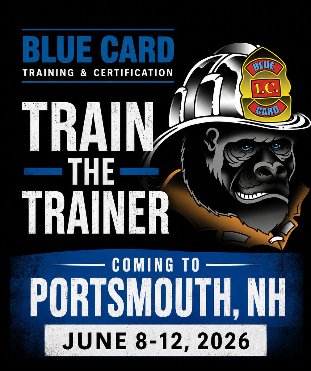 BlueCardHZ's tweet photo. 🚨 Blue Card Train-the-Trainer | Portsmouth, NH 🚨
June 8–12, 2026
There are still a few seats remaining for this five-day instructor development program designed to certify department trainers to deliver the Blue Card Incident Command Training & Certification Program within their organizations.
Built on more than 40 years of fireground command training and refinement, the Blue Card system provides a standardized, performance-based approach focused on firefighter safety, strategic decision-making, and hazard zone management.

Instructor Certification Package Includes:
• Full access to Blue Card training modules & instructional materials
• Instructor guides and support documents
• Tactical PowerPoints and command templates
• Residential, commercial, strip mall & big box simulations
• After Action Review (AAR) System access
• Complete Hazardous Materials IC curriculum
• Instructional MP4 videos covering Fire Command, Critical Factors, MAYDAY Management, On-Deck, Recycle, 3 Deep, SDG Operations & more

If your department is ready to build a standardized command system based on command performance — not theory — now is the time to secure your seat.

View the full 2026 schedule & claim your seat today: https://t.co/5kagERjniy