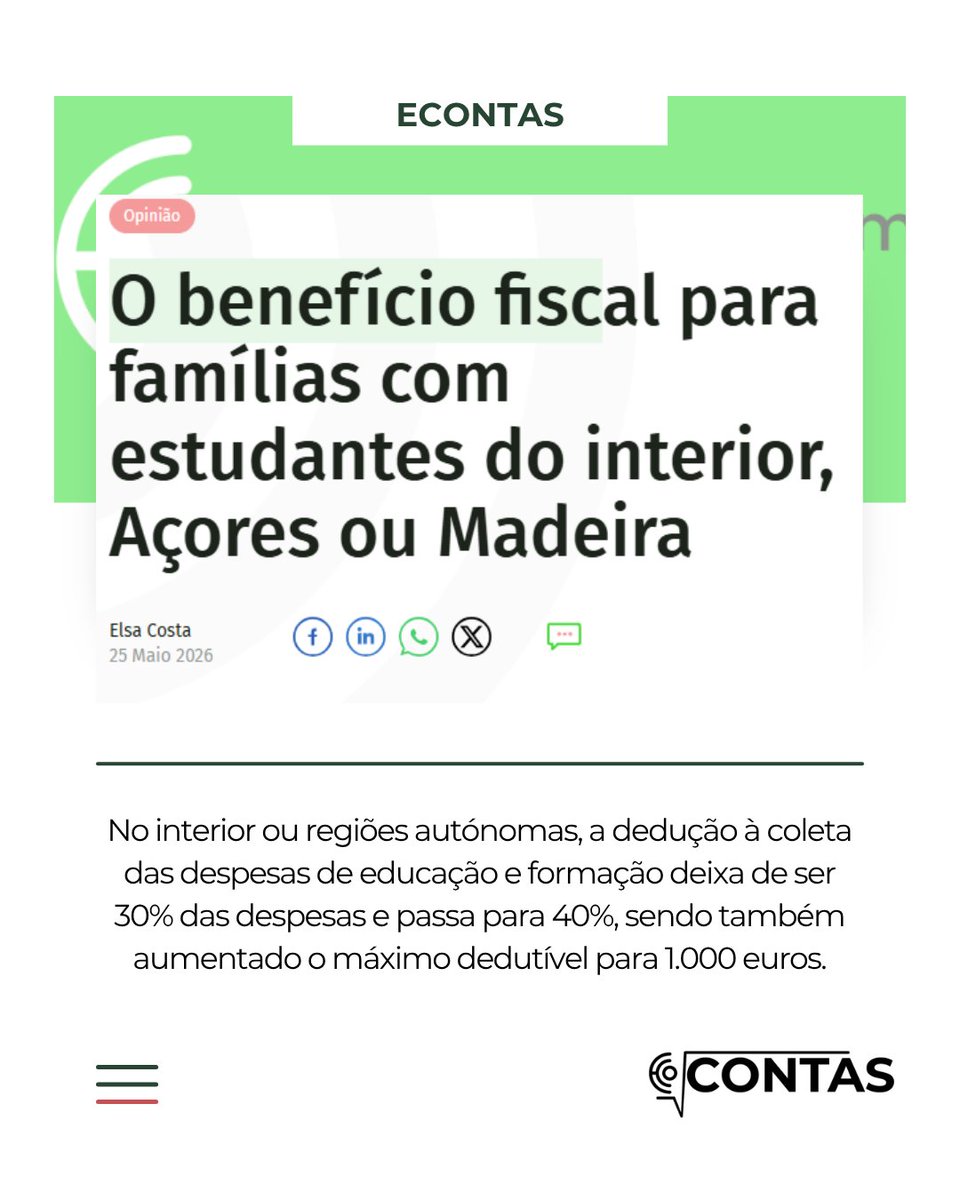 OrdemContab's tweet photo. ECO | Artigo da consultora Elsa Costa
Consulte o artigo completo em: https://t.co/cFHdTIo2Ld https://t.co/pjXhiraa51