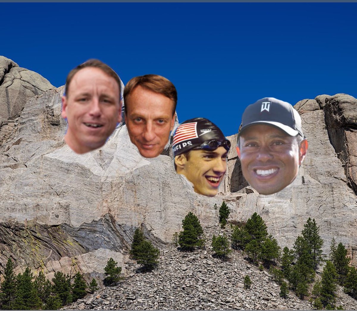 Rye_Bread1987's tweet photo. I present to you the only proper US athlete Mt Rushmore:
Chestnut
Hawk
Phelps
Woods https://t.co/DvKRnwJnIO