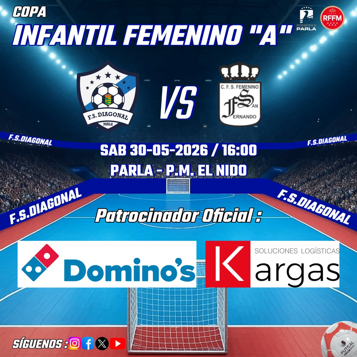 FSDiagonal's tweet photo. CADETE FEM.
INFANTIL FEM.
@DominosPizza_ES 
@kargas_soluciones
#123Diagonal
#familiadiagonal https://t.co/1bR4y8S08S