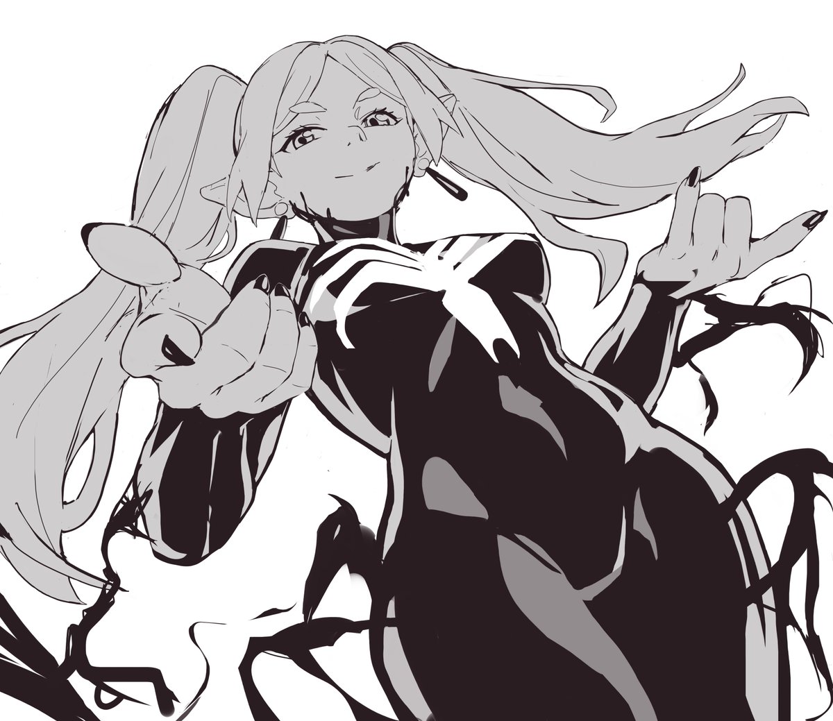 eztodrawmoe's tweet photo. Venom Frieren.. blame the symbiote for the extra thickness
#frieren https://t.co/QEwqNzaF0y