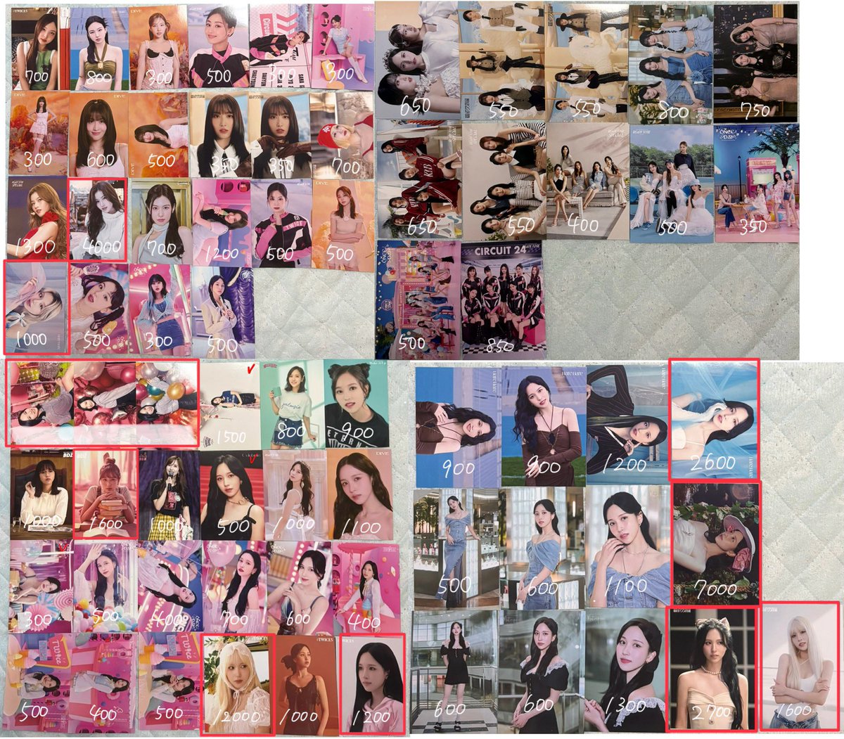 999HsinWei's tweet photo. TWICE 交換 買取 トレカ
譲 1~4枚目、リプ欄
求 買取

・トレカ買取の場合は記載価格＋送料
・ラントレ赤枠以外は複数購入でお値下げ可能
・記載なしのものは希望額の提示必須
・取引不可、レート考慮されていないものはいいねのみ

 #TWICE #トレカ #交換 #買取 #MISAMO譲 https://t.co/gMbfq0KBQT