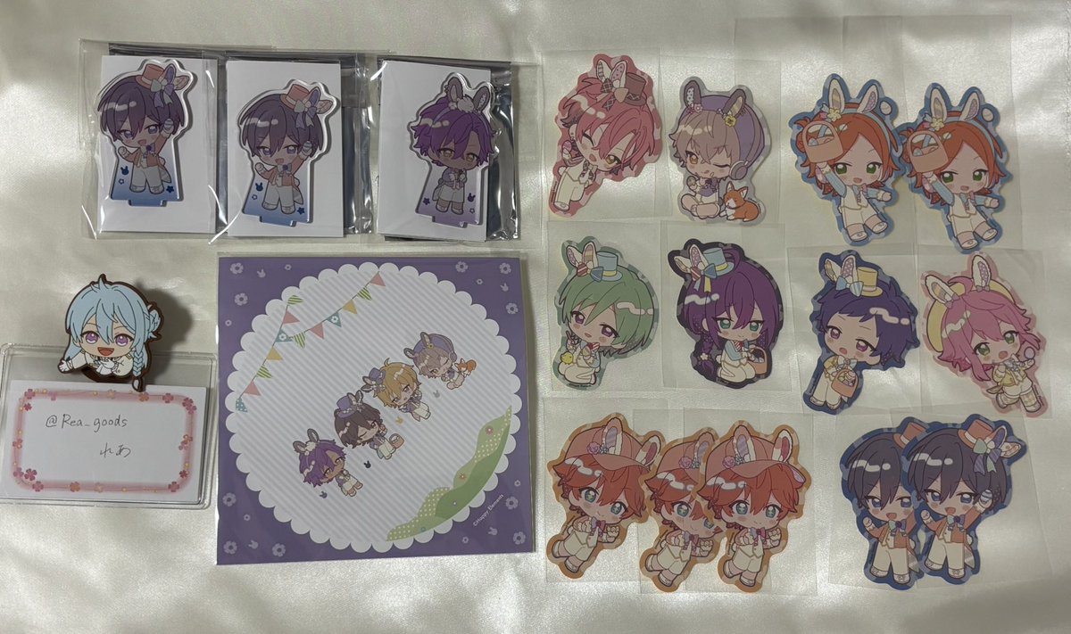 Rea_goods's tweet photo. 交換　あんスタ アニカフェ アクスタ ステッカー イラストシート

譲　写真参照
＊舞珠はジュイスとの交換

求
アクスタ　渉
ステッカー　渉、ジュイス、みか1、忍1、光1
シート MELLOW DEAR US

郵送でのお取引
ご希望被った場合は纏めての方優先
検索からも気軽にお声掛けください！ https://t.co/yeUuZfBLAj