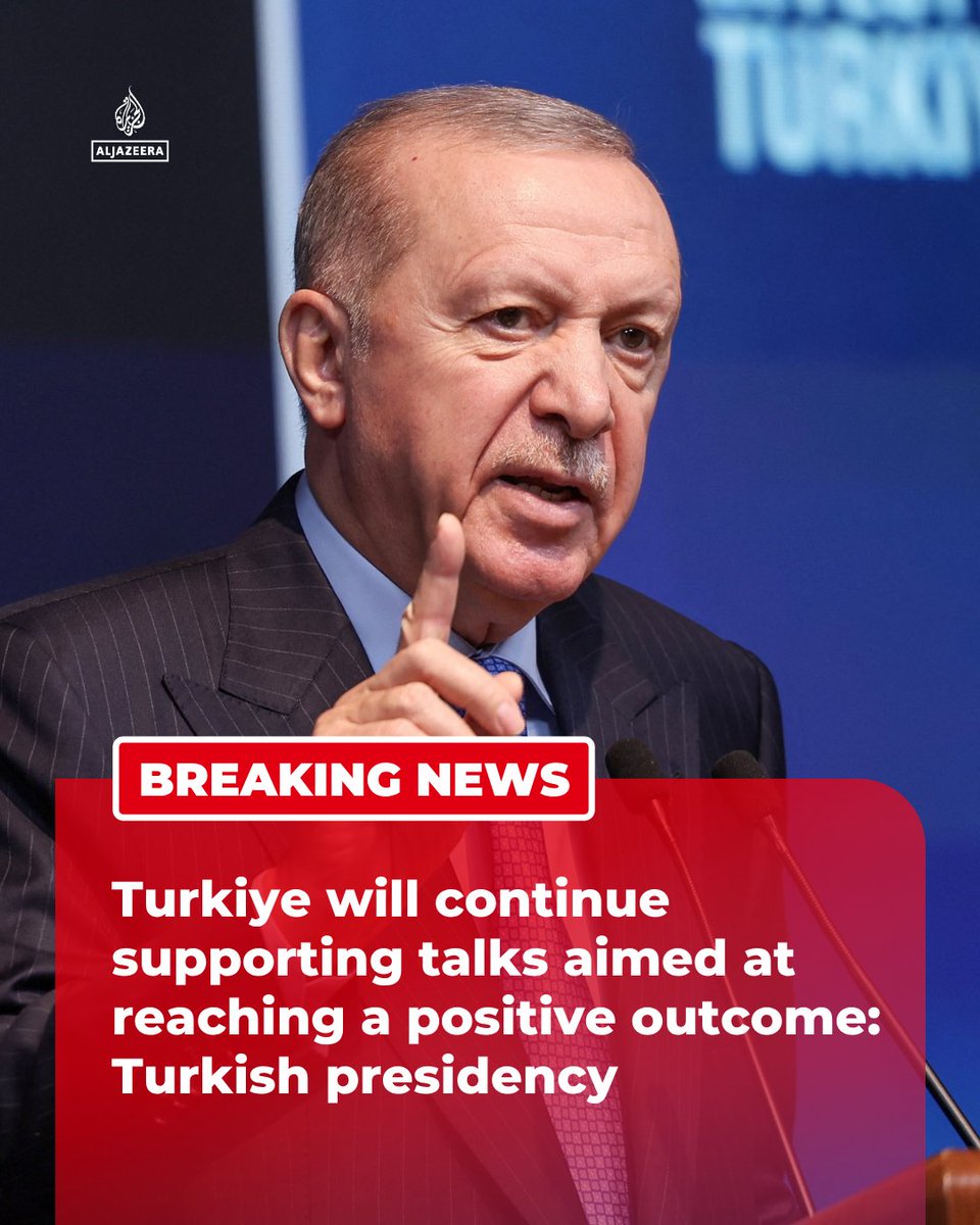 BREAKING: The Turkish presidency says President Recep Tayyip Erdogan told his Iranian counterpart, Masoud Pezeshkian, that Turkiye will continue supporting talks aimed at reaching a positive outcome.