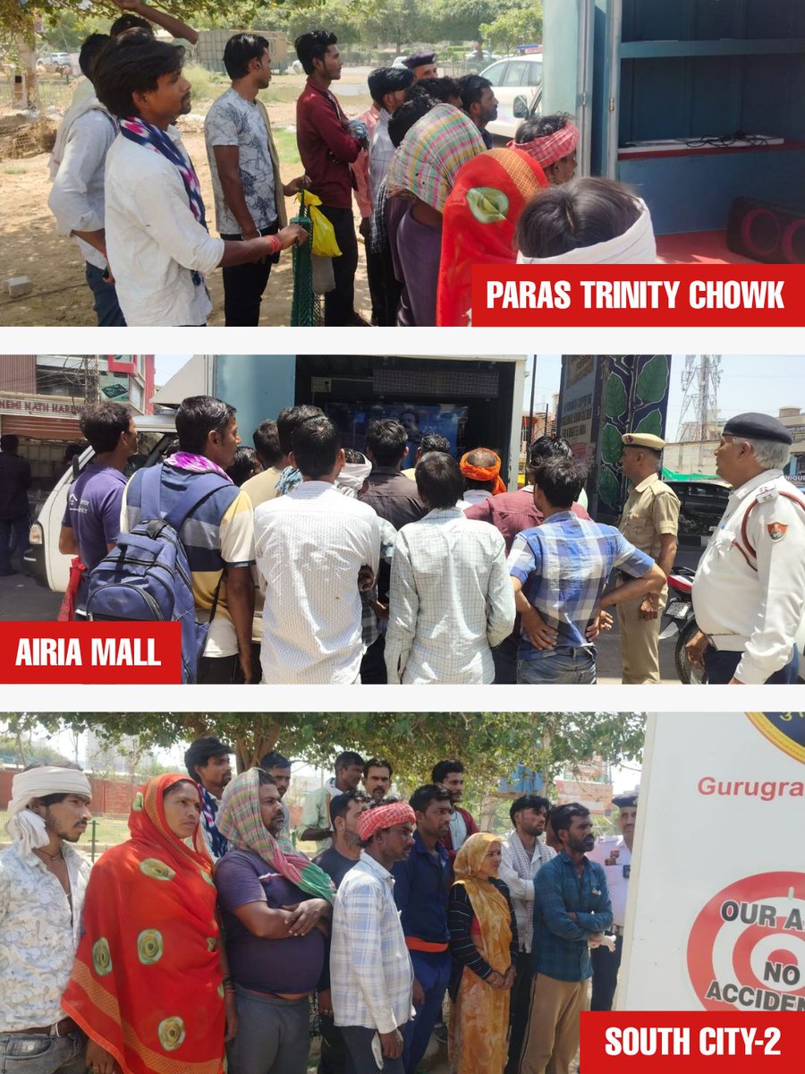 TrafficGGM's tweet photo. Road Safety Awareness — 26 May
· Paras Trinity Chowk
· Airia Mall
· South City 2
50–65 citizens sensitised: helmets, lanes, no drink-drive, no phones.
📞 112 | 1095
#RoadSafety #SafeDriveSaveLives #GurugramTrafficPolice https://t.co/0ymdeq5Pli