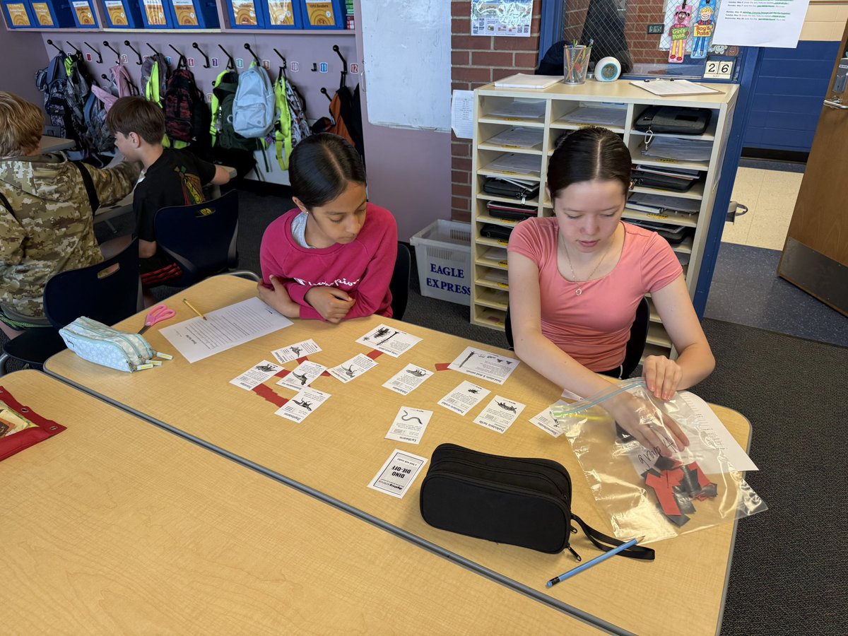 hansenclass5's tweet photo. Figuring how what different dinosaurs ate to complete food webs! #ivyhillleague https://t.co/0fP0vtKzGN