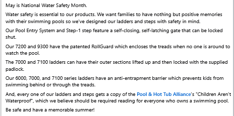 conferplastics's tweet photo. May is National Water Safety Month: https://t.co/WJRBqSeXqI