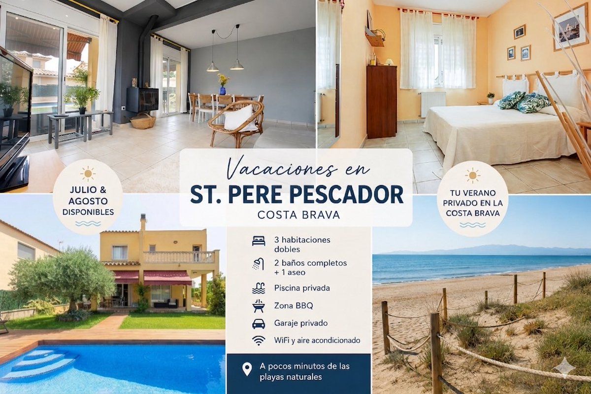 vgoller's tweet photo. ¿ Pensando en las vacaciones ? 🌴 😎

Escápate a St. Pere Pescador (Costa Brava)

🏡 Casa con piscina privada, zona de BBQ, 3 habitaciones dobles con A/C  

📅 Consulta disponibilidad 

No te quedes sin tu verano privado !!!👇 https://t.co/LHKJDcE6UN