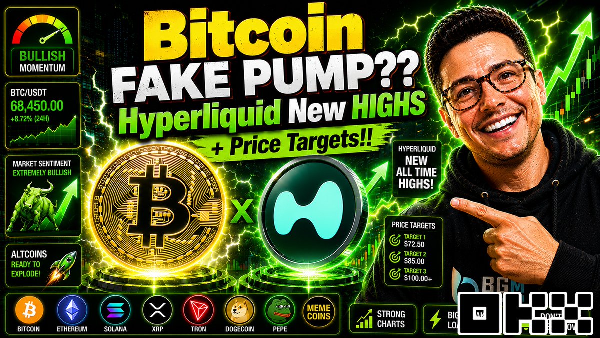 A_D_Crypto's tweet photo. Bitcoin FAKE PUMP?! Hyperliquid New Highs and Price Targets!! https://t.co/Jykx3Nup9L via @YouTube 
#bitcoin #news #crypto #btc #hyperliquid #hyperxfamily https://t.co/MmDcqxVJNp