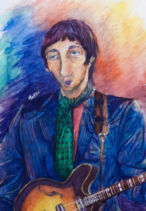 Pete #PeteTownshend #TheWho #watercolor #水彩画