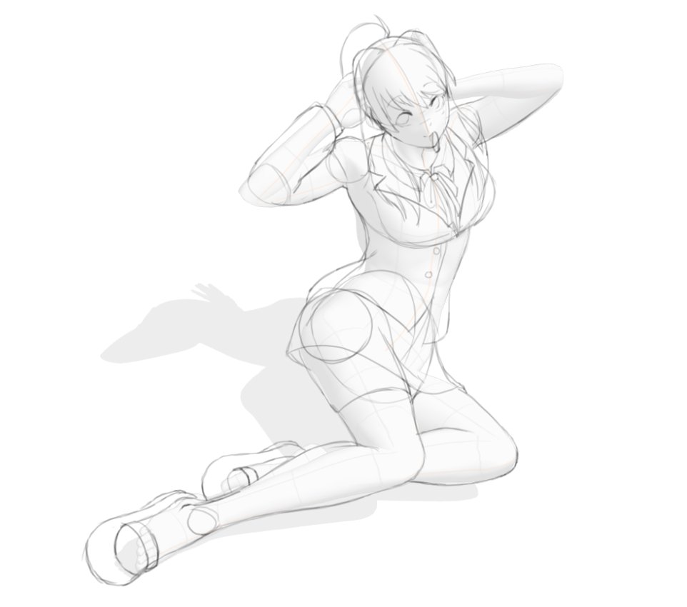 Jazzicks's tweet photo. Do you ever feel like you have a drawing idea so good that you just have to get it down on paper, only to go "wait, does this pose even make sense?" https://t.co/mTy7sluWrd