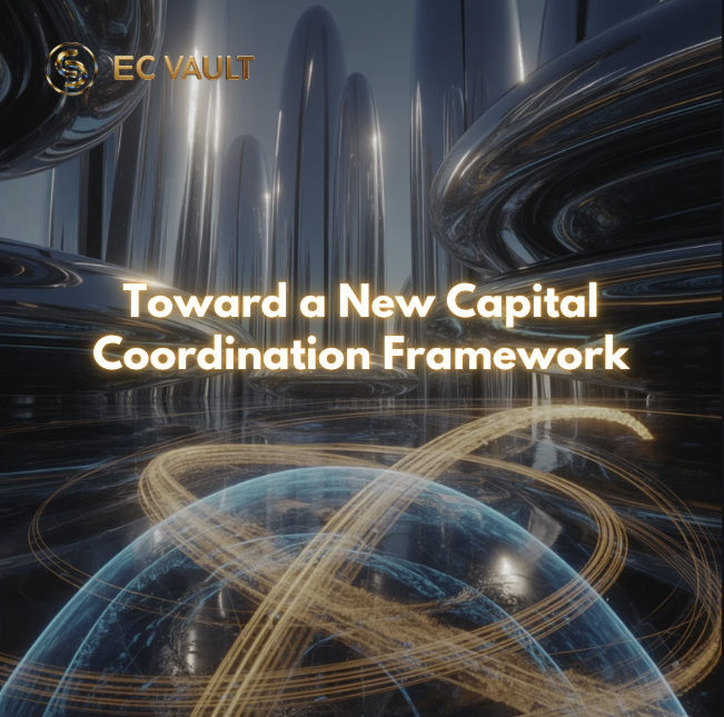 ECVault's tweet photo. The future of treasury infrastructure may depend on one thing:

whether ecosystems can coordinate real-world industries, digital networks, governance systems, and capital flows inside one scalable framework.

That is the long-term direction EC Vault is exploring.
#ECVault #RWA #Web3