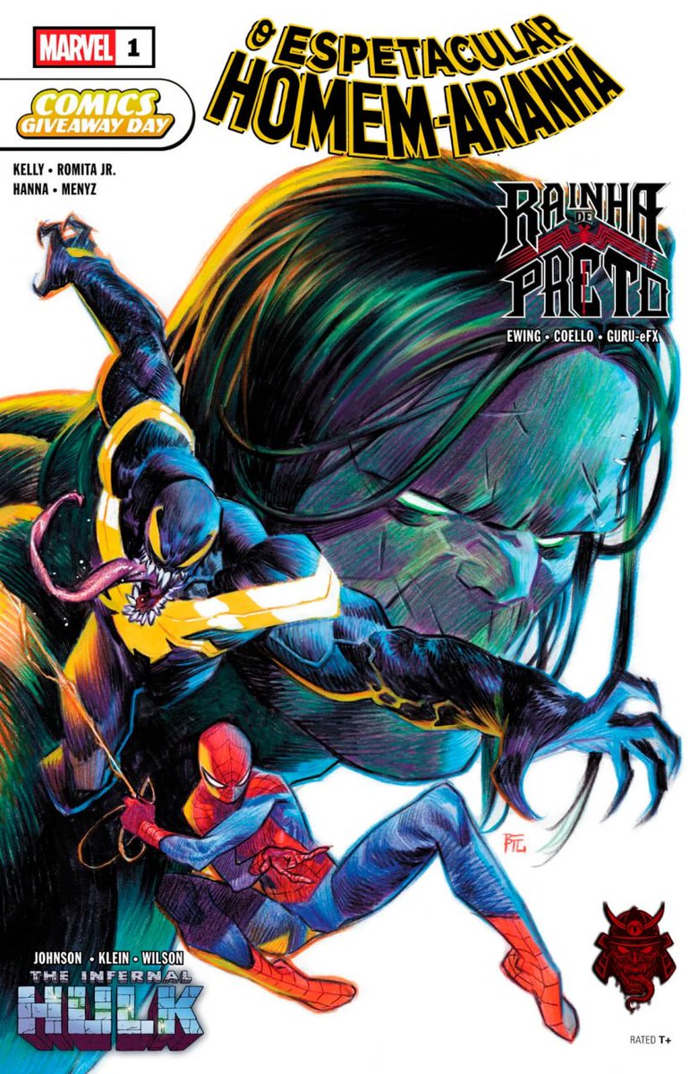 TheOldShinobi's tweet photo. MJ como Venom não estava pronta pra Rainha de Preto. O Ancião assumiu o Hulk e tornou todas as batalhas passadas irrelevantes. E o destino de Peter Parker ainda está chegando. Joe Kelly, Al Ewing e PKJ no mesmo gibi. 🕷️ #HomemAranha #RainhaDePreto #InfernalHulk https://t.co/vPAkMaMe5n