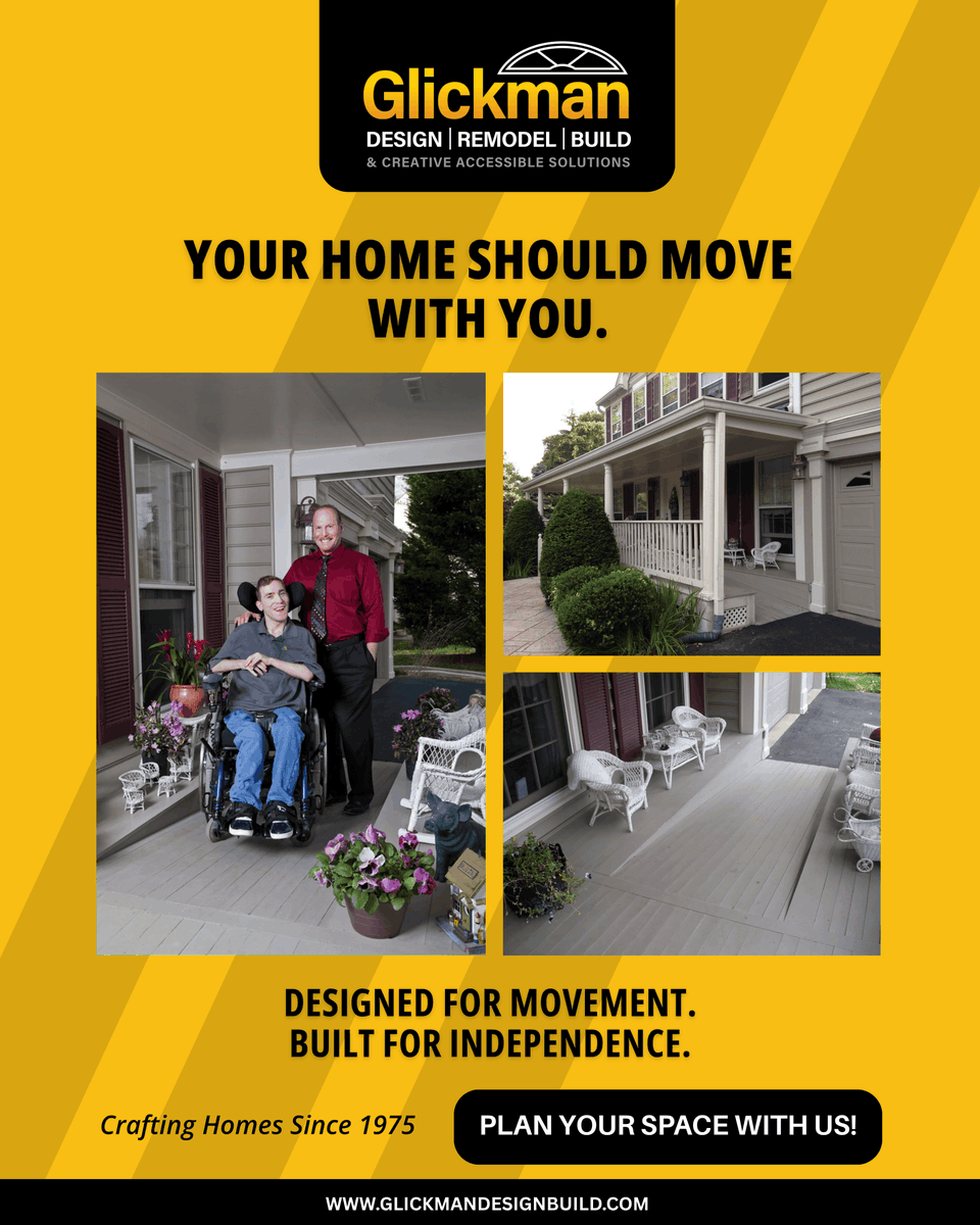GlickmanDesign's tweet photo. A well designed home supports independence, comfort, and ease of movement.

What would make your home easier to live in?

https://t.co/TetKWZ9u3m 
 Maryland: (301) 444-4663
 Virginia: (703) 832-8150
 Washington, DC: (202) 792-7320

#AccessibleDesign #IndependentLiving https://t.co/oUtspA45d3