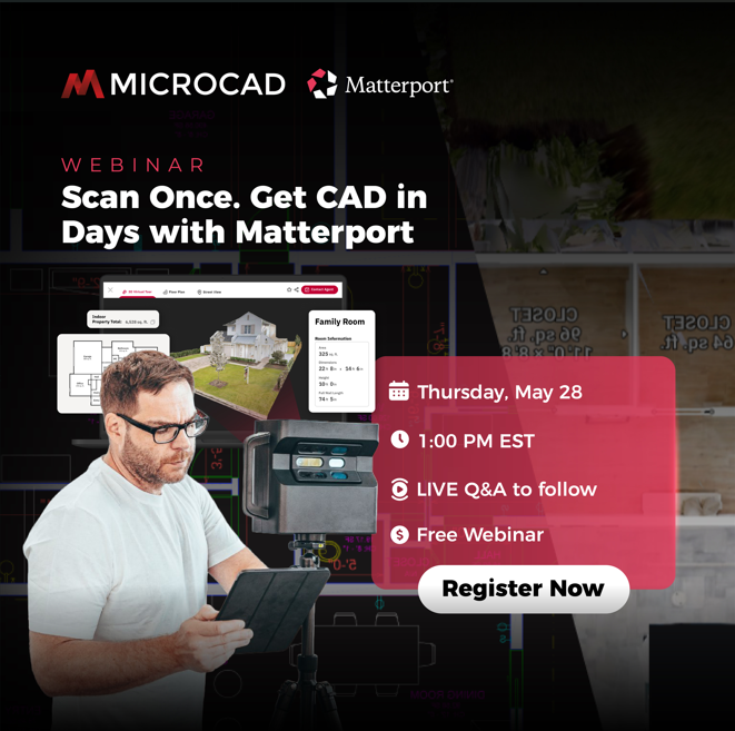 MicroCAD3d's tweet photo. Scan to CAD from Matterport turns dimensionally accurate LiDAR scans into QA-checked DWG files in as few as three business days.

No manual drafting.
No point cloud alignment.
No vendor back-and-forth. 

Register now: https://t.co/wtMWIn0xHe https://t.co/WkZpWCM28F