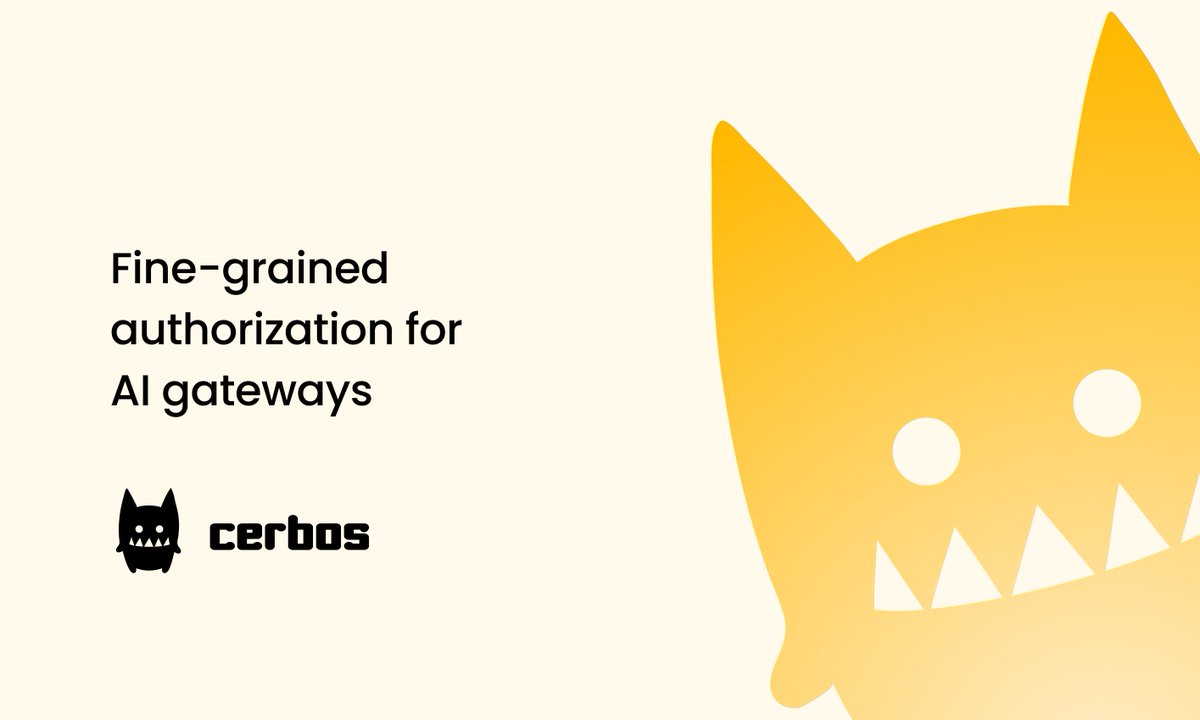 cerbosdev's tweet photo. How to layer fine-grained, attribute-based #authorization on top of your #AIgateway, so you can control which models, tools, #MCP servers each user &amp; agent can reach, and keep delegation chains from leaking privilege

https://t.co/oMD21Uew0l https://t.co/2yl2tcaEaq