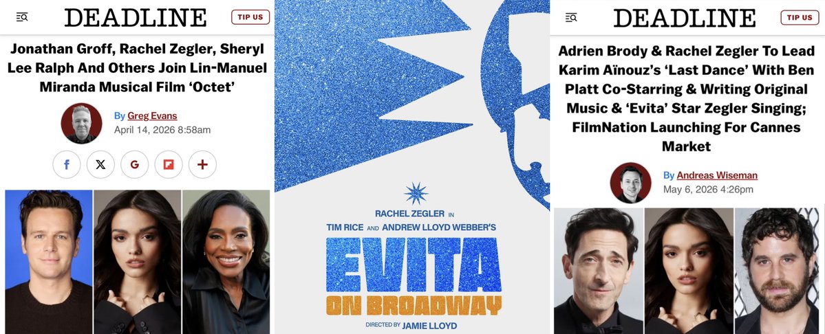 effoff1988's tweet photo. This is the kind of strategic career planning that all young actors AND their teams should aim for. 

Rachel Zegler will do Broadway (Feb-Nov) with a Tony friendly schedule, that will wrap just in time for Oscar season (Dec-March).

She could be a Tony+Oscar+Grammy nominee at 26! https://t.co/wAIfXznCnV