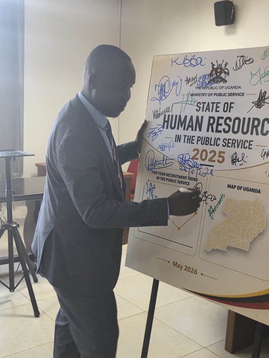 RodneyOjok's tweet photo. I was honored to present the state of Human Resource in Public Servuce Report 2025, highlighting that Uganda's Public Service operates at 55% staffing capacity #StateOfHR2025 https://t.co/MyXIbMRFTY