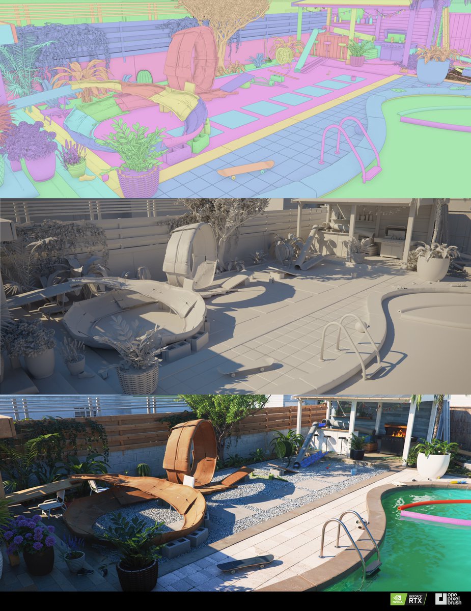 VaikNay's tweet photo. Viewport vs Clay vs Final #blender https://t.co/MoZL3ZF4dY