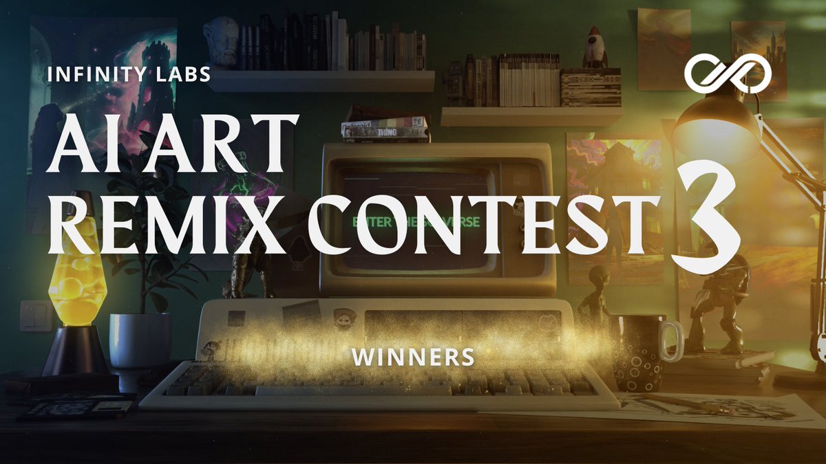 InfinityLabsNFT's tweet photo. The winners of the Infinity Labs Community AI Art Remix Contest 3 on @SuperteamEarn are here! 🏆

After going through 49 entries and over 400 artworks, we’re excited to announce the winners from our biggest AI Art Remix Contest so far.

It was incredible seeing creators build on the Solverse and turn it into something fresh, creative, and visually captivating for our next community film. 💫

Here are the winners. 👇