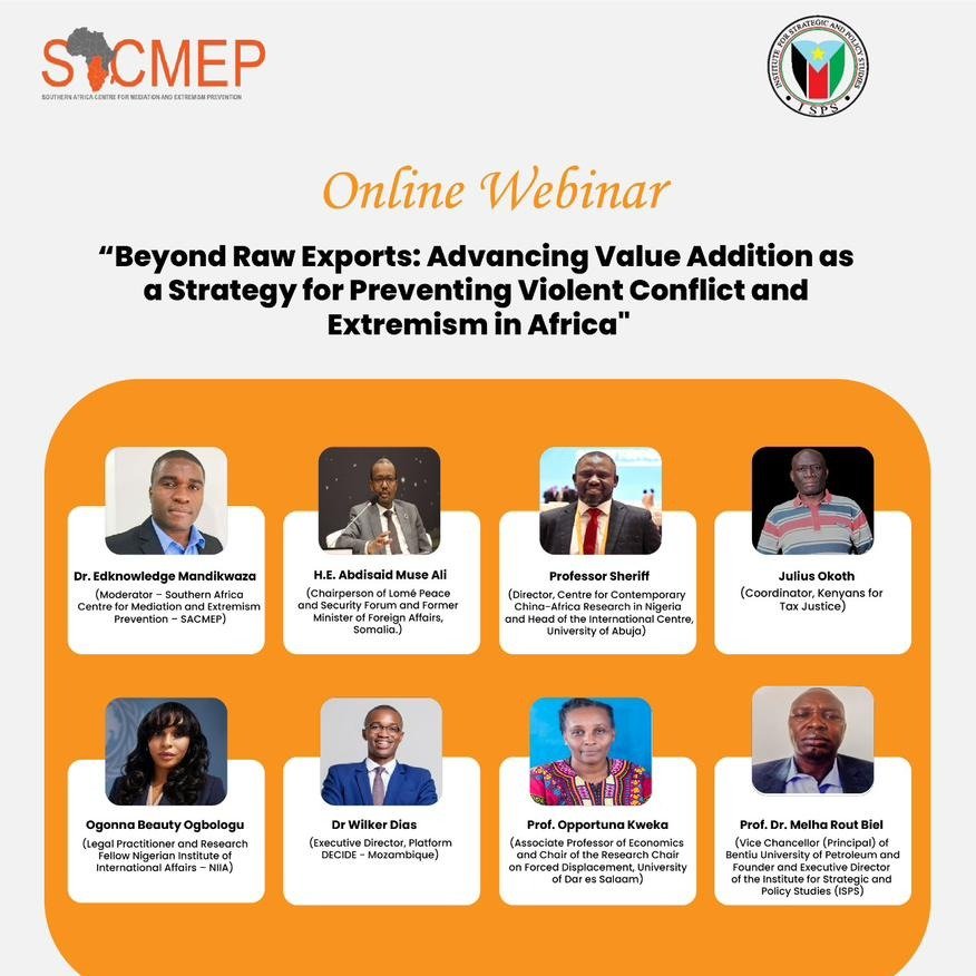 sadcmep's tweet photo. Greetings to you,

The Southern Africa Centre for Mediation and Extremism Prevention (SACMEP) and the Institute for Strategic &amp; Policy Studies (ISPS) are inviting you to a scheduled Webinar - Jun 4, 2026 02:00 PM Harare, Pretoria

Register in advance 
https://t.co/PybL0lqVZh https://t.co/5NuAqAq4TF