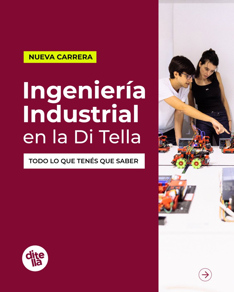 utditella's tweet photo. Ingeniería Industrial llega en 2027 a la #DiTella. ¡Descubrí más! https://t.co/079ls5LCi5