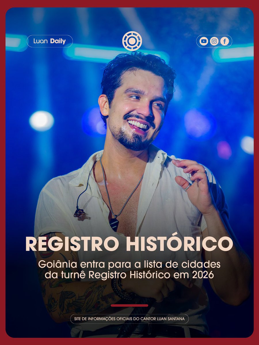 luansdaily's tweet photo. Goiânia acaba de entrar na rota do Registro Histórico 💙

A cidade recebe o projeto no dia 27 de setembro, marcando mais uma parada dessa nova fase que vem reunindo fãs por todo o país.

A expectativa agora é para mais uma noite de grandes sucessos e muita emoção 

Quem já tá contando os dias? 👀