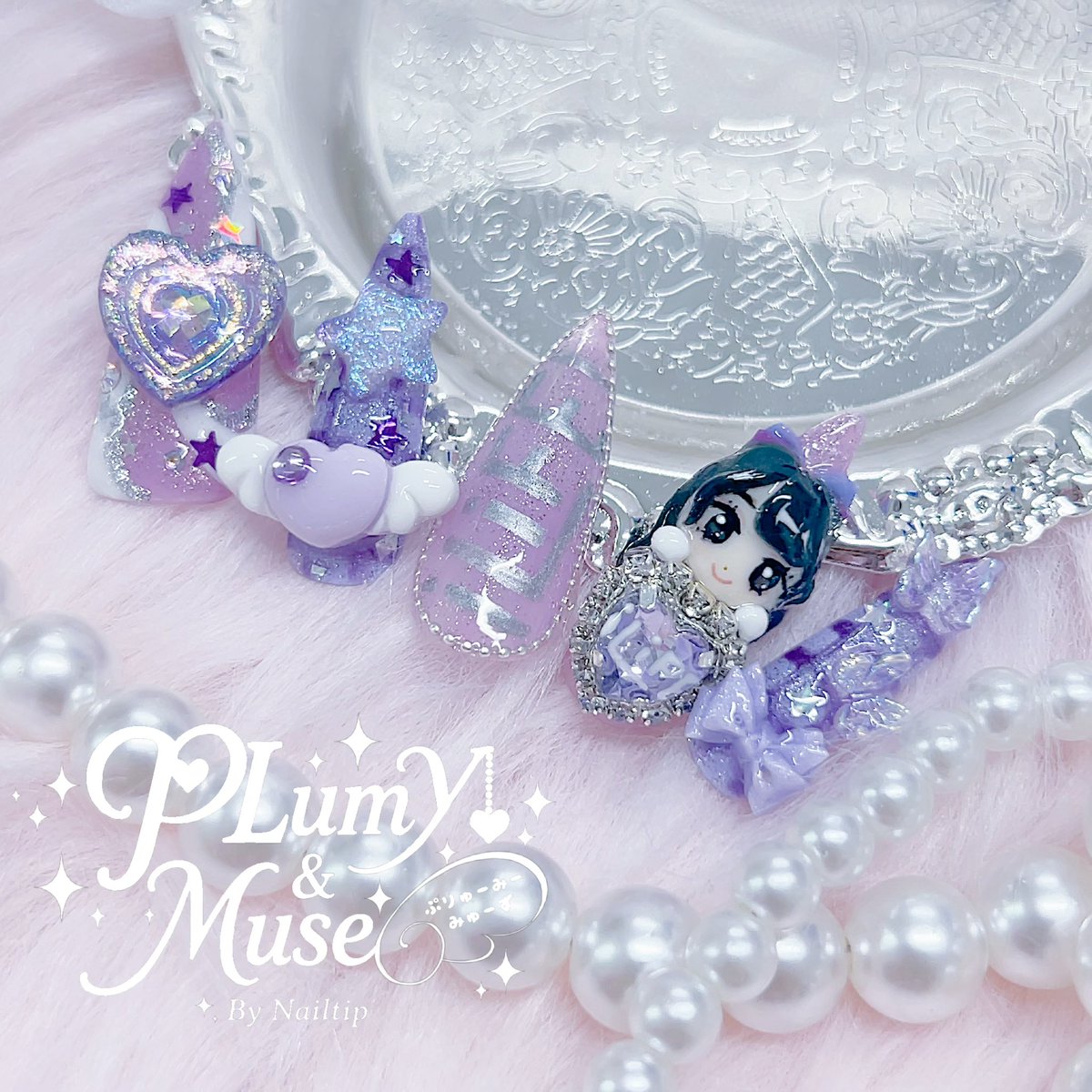 plumymuse_nail's tweet photo. みきちゃんの新衣装可愛すぎて衣装イメージネイル作りました>  ̫<ꔛ💜✧*｡
キラキラ魔法少女かわいすぎるありがとうございます (っ ̫ ; ˘)♡♡

#きみはみきの幸せ https://t.co/gHulH6H3XG