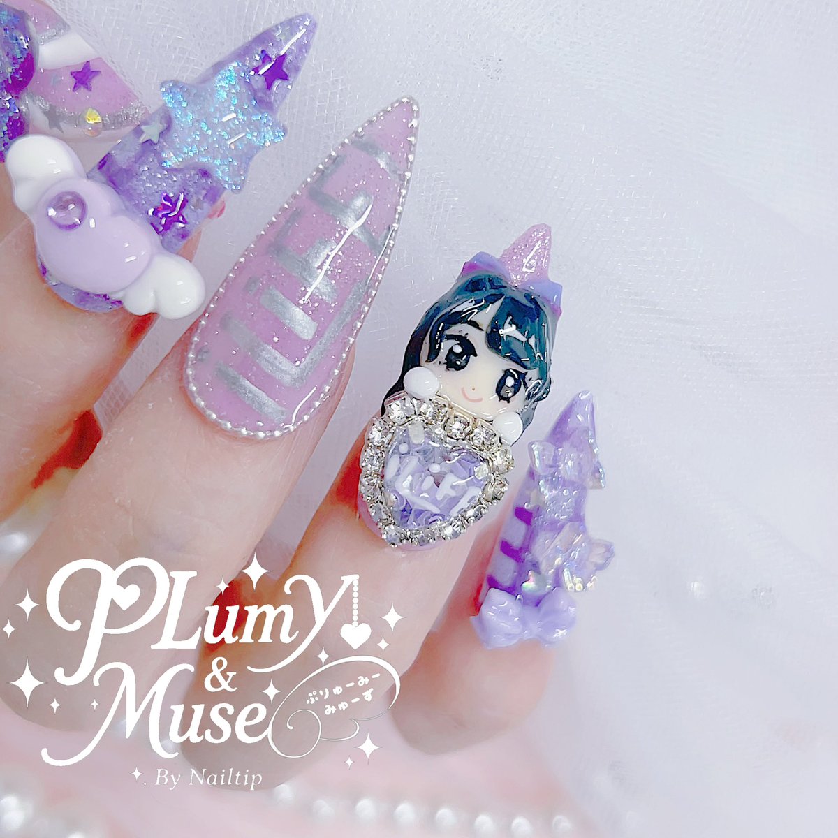 plumymuse_nail's tweet photo. みきちゃんの新衣装可愛すぎて衣装イメージネイル作りました>  ̫<ꔛ💜✧*｡
キラキラ魔法少女かわいすぎるありがとうございます (っ ̫ ; ˘)♡♡

#きみはみきの幸せ https://t.co/gHulH6H3XG